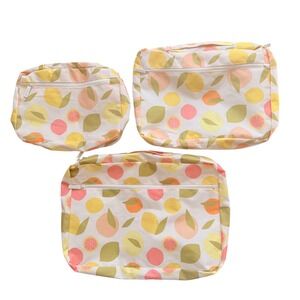 Calpak Packing Cubes 3pc Citrus Fruit Print Travel Organizers Summer Aesthetic